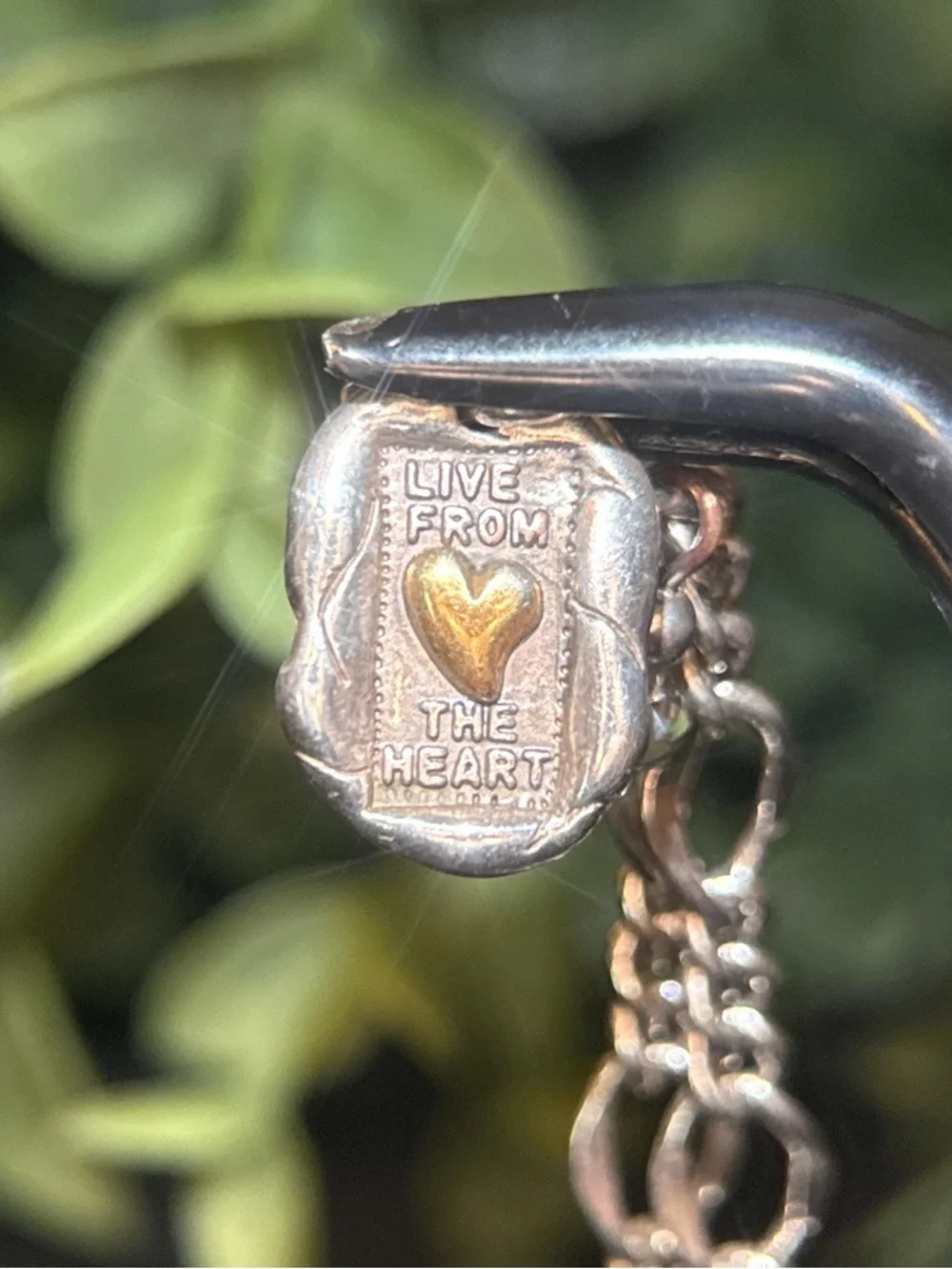 Brighton Two-Tone Silver Bracelet with Live From The Heart Gold Heart Charm‎